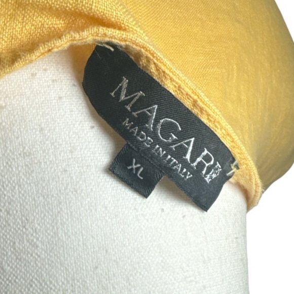 Magari Italy Yellow Linen Midi Dress Sz XL Summer Casual Lightweight - Picture 6 of 8